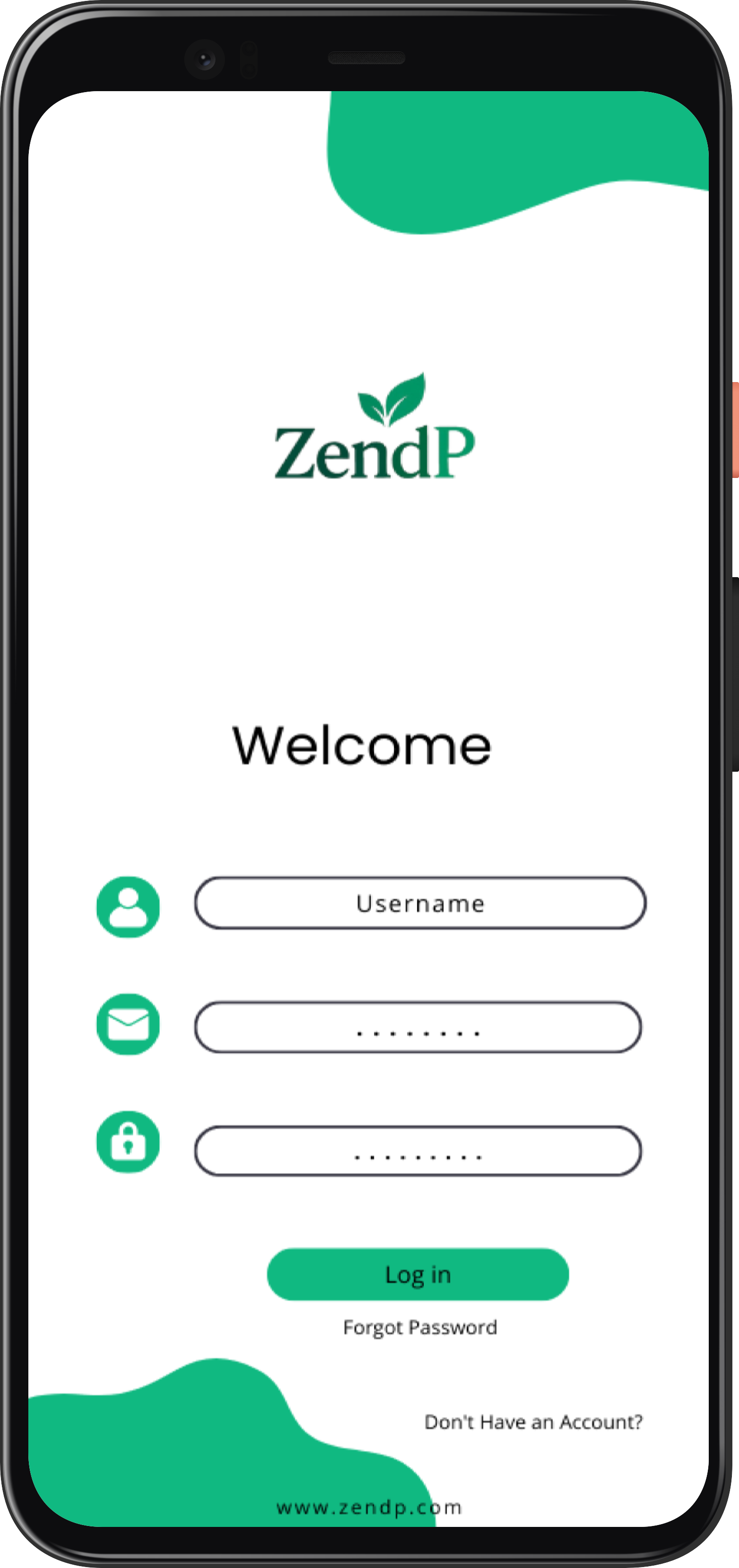 ZendP mobile app screens preview